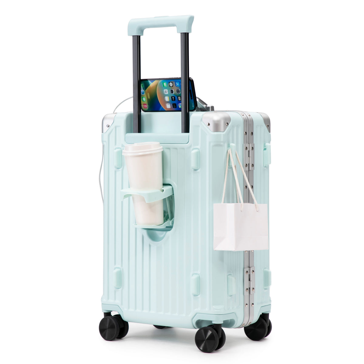 20 Inch Carry On Luggage, Aluminum Frame ABS Hard Shell Suitcase