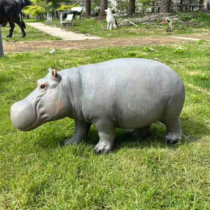 12.6'' Weather Resistant Hippopotamus Garden Statue