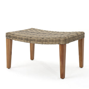 Outdoor Rattan Wicker Ottomans - Gray - Best Buy Furniture