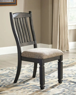 Tyler Creek - Dining UPH Side Chair (Set of 2) - Slatback - Black / Grayish Brown - Best Buy Furniture