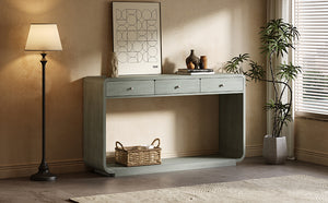 Antique-Style Console Table with 3 Storage Drawers