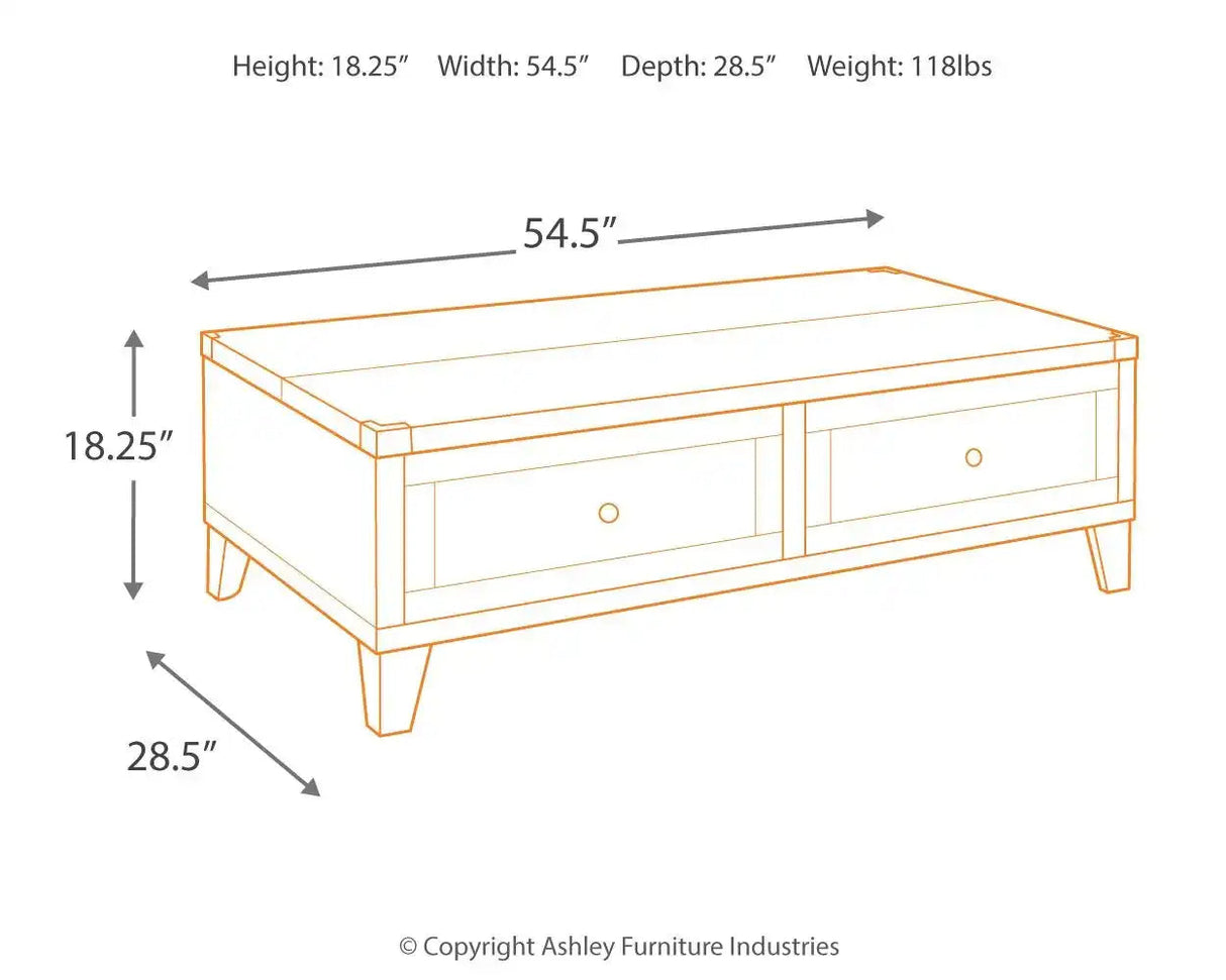Todoe - Lift Top Cocktail Table - Dark Gray - Best Buy Furniture