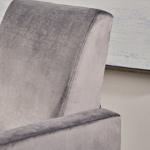 Bolt - Upholstered Recliner Chair With Stainless Steel Base - Gray / Chrome
