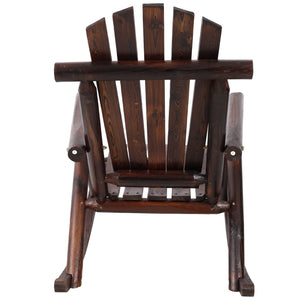 Durable Wooden Porch Rocker, Fir Log Rocking Chair