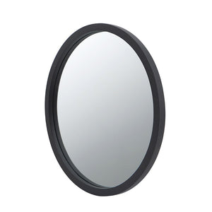 Circle Wall Mirror With Wooden Frame for Living Room