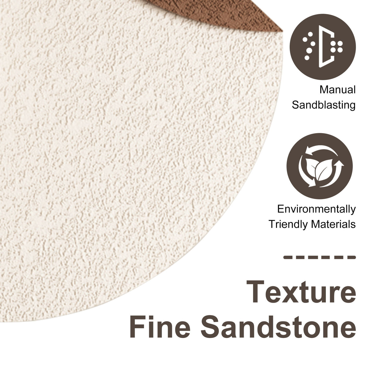 Adjustable 3 Color LED Sandstone Double Disc Wall Art With Simulated Greenery, Vase & Rabbit Statue - Light Coffee