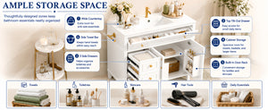 36 Inch Elegant Modern Bathroom Vanity with Sink
