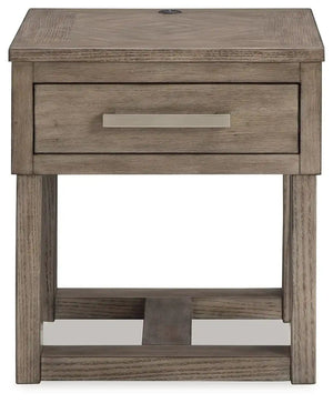 Loyaska - Rectangular End Table - Grayish Brown - Best Buy Furniture