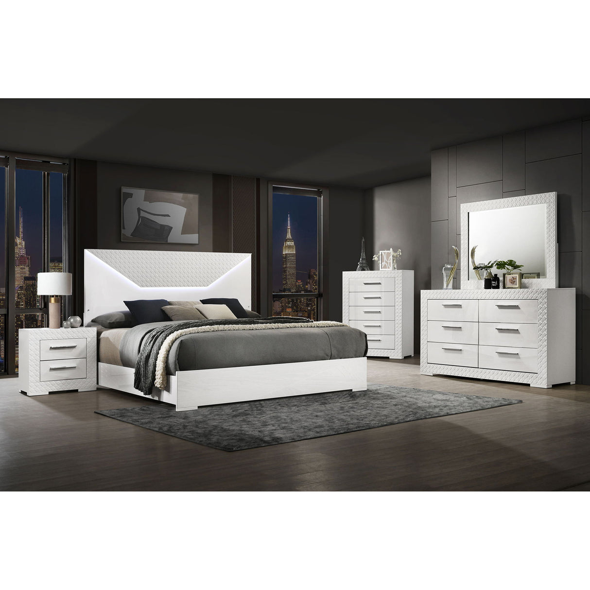 Pierce - Panel Bed LED Headboard