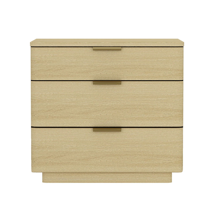 Oak Nightstand with 3 Drawers - Modern Design - Payton