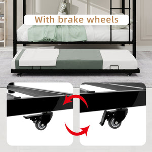 Durable Square Tube Iron Full-Size Bunk Bed