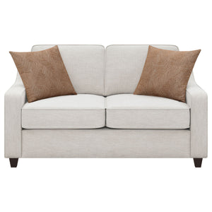 Mahaffey - 2 Piece Track Arm Living Room Set - Beige