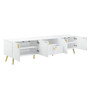 Gaines - High Gloss TV Stand - White - Best Buy Furniture