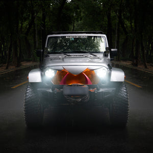 Halloween Front Grille Grid Grill for 2007-2017 Jeep Wrangler Rubicon Sahara Sport JK/JKU, Matte