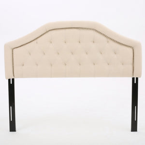 Queen & Full Size Headboard With Diamond Tufting And Nailhead Trim - Beige - Best Buy Furniture