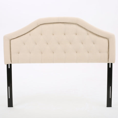 Queen & Full Size Headboard With Diamond Tufting And Nailhead Trim - Beige - Best Buy Furniture