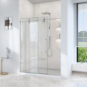 44"-48"W x 76"H Frameless Single Sliding Shower Door