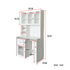 Computer Desk with Glass Door for Home Office or Study