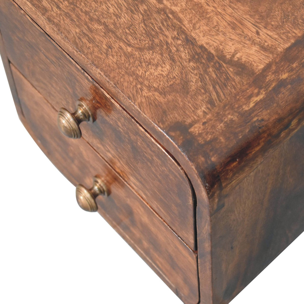 Solid Wood Mini Curved California Nightstand