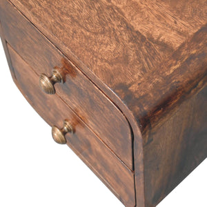 Solid Wood Mini Curved California Nightstand