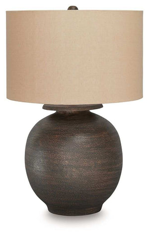 Carlenbury - Metal Table Lamp - Antique Brown - Best Buy Furniture