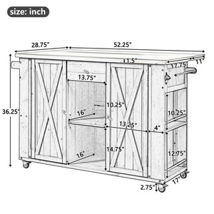 Outdoor Kitchen Island With Stainless Steel Top, Ample Storage Space, Towel And Spice Racks And A Bottle Opener