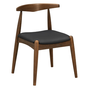 5 Piece Dining Set With 1 Table And 4 Upholstered Chairs - Walnut / Black