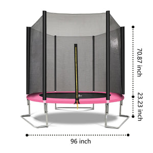 Yc 8Ft Trampoline Outer Net - Pink / Black