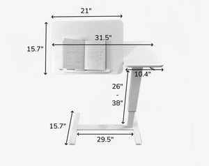 Overbed Bedside Desk, Mobile Rolling Laptop Stand
