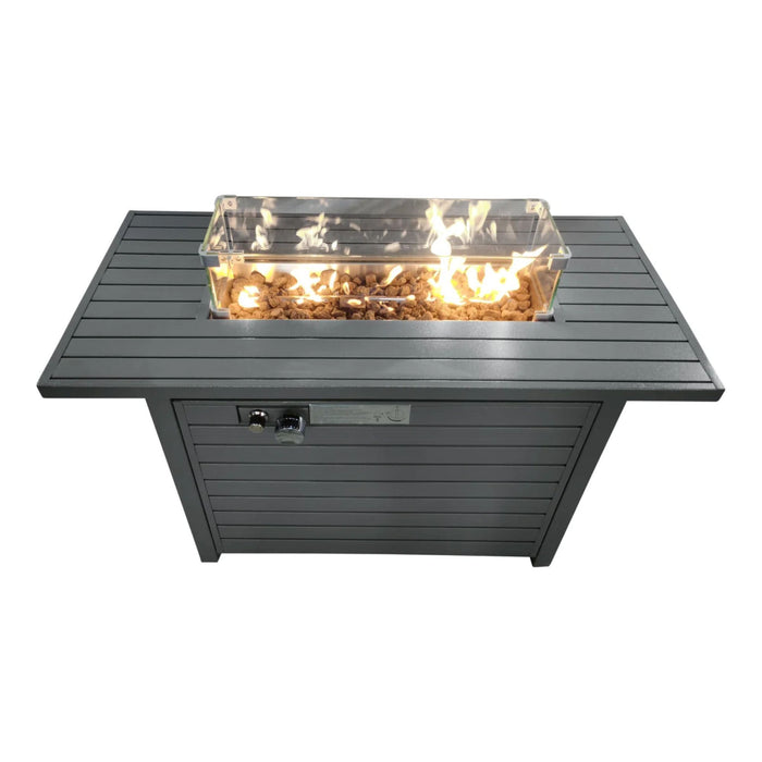 Propane Outdoor Fire Pit Table With Lid