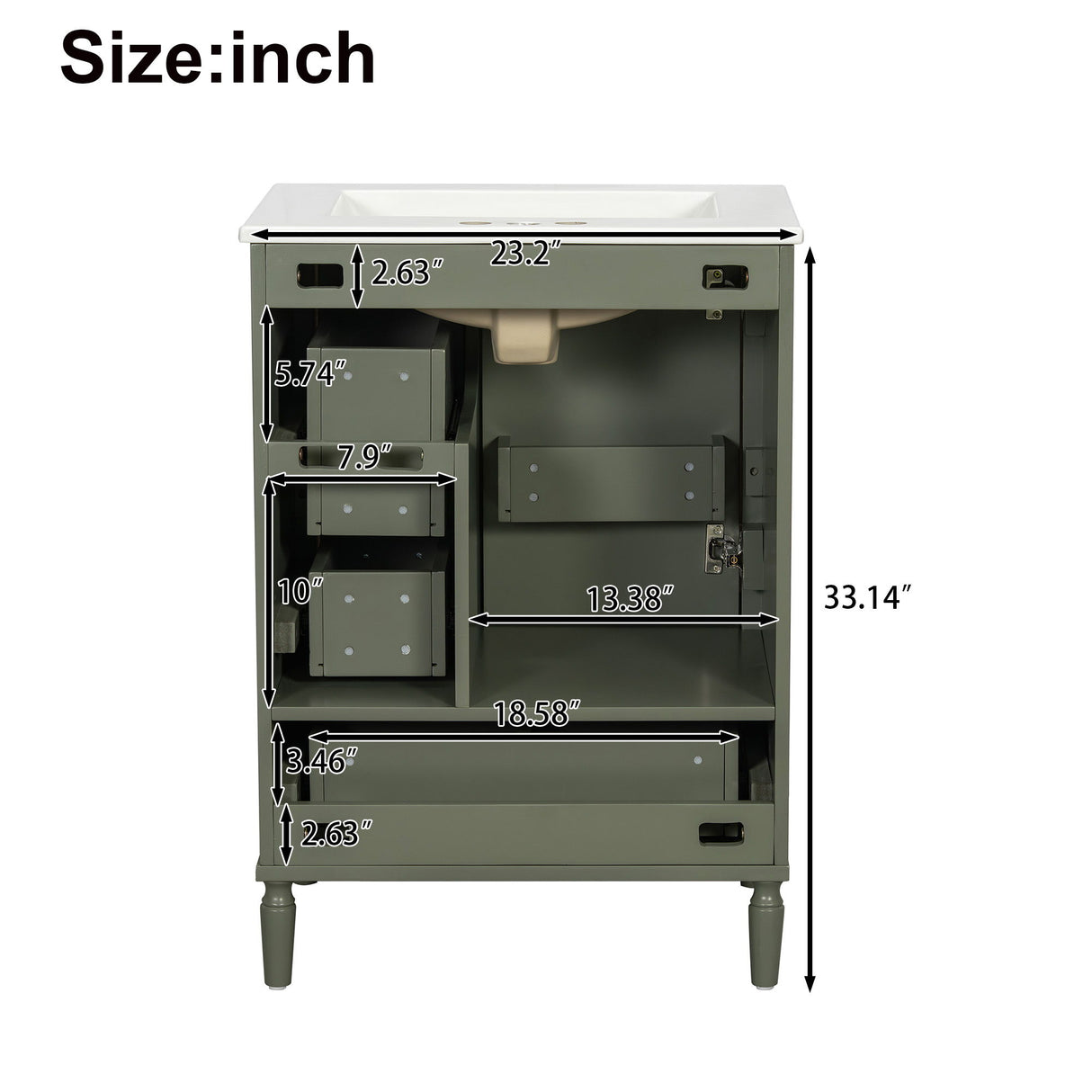 Traditional Bathroom Vanity Set With Soft Close Doors