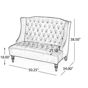 Modern Glam Velvet Loveseat