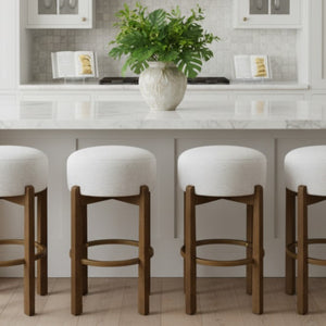 Vera Indoor Wooden Upholstered Barstool - Dark