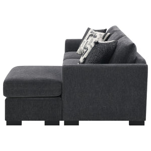Pacheco - Upholstered Sleeper Sectional Chaise Sofa With Pocket Coils And Reversible Cushions - Dark Gray