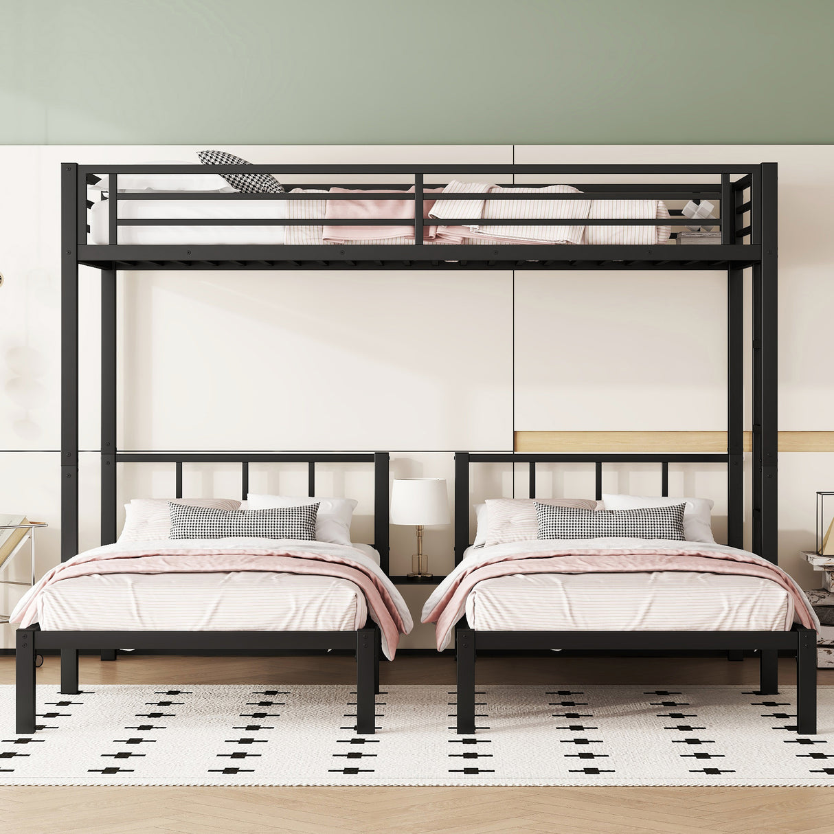 Metal Triple Bunk Bed for Kids