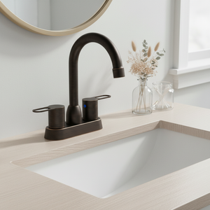 2 Handles Bathroom Sink Faucet, Oil Rubbed Bronze Centerset