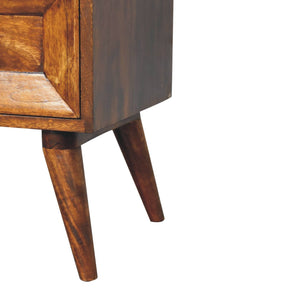 Solid Wood Quad Nightstand, 2-Drawers