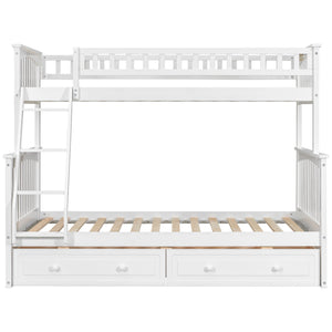 Bunk Bed With Drawers, Convertible Storage Bed