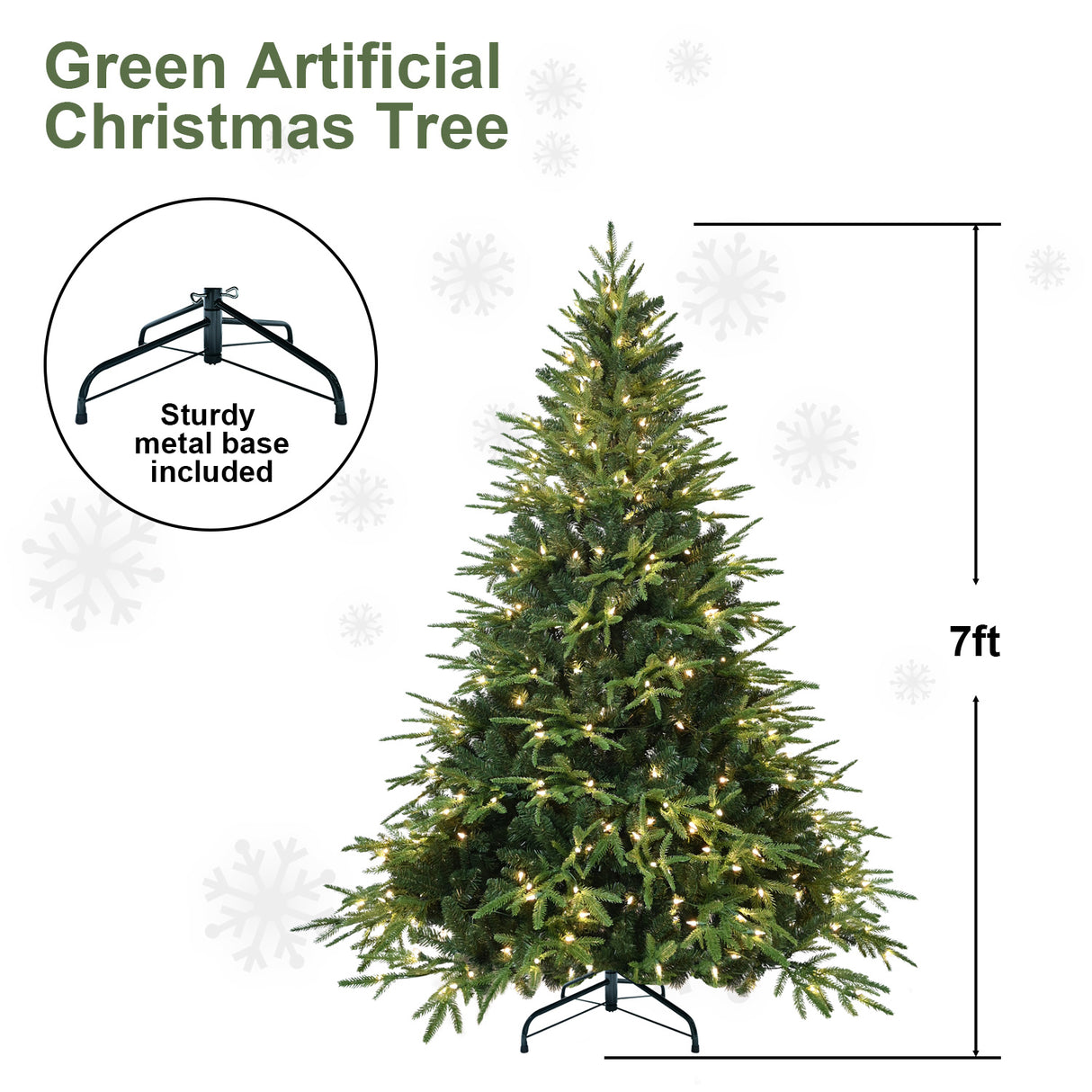 5ft Pre-Lit Artificial Christmas Tree with 300 Warm Lights