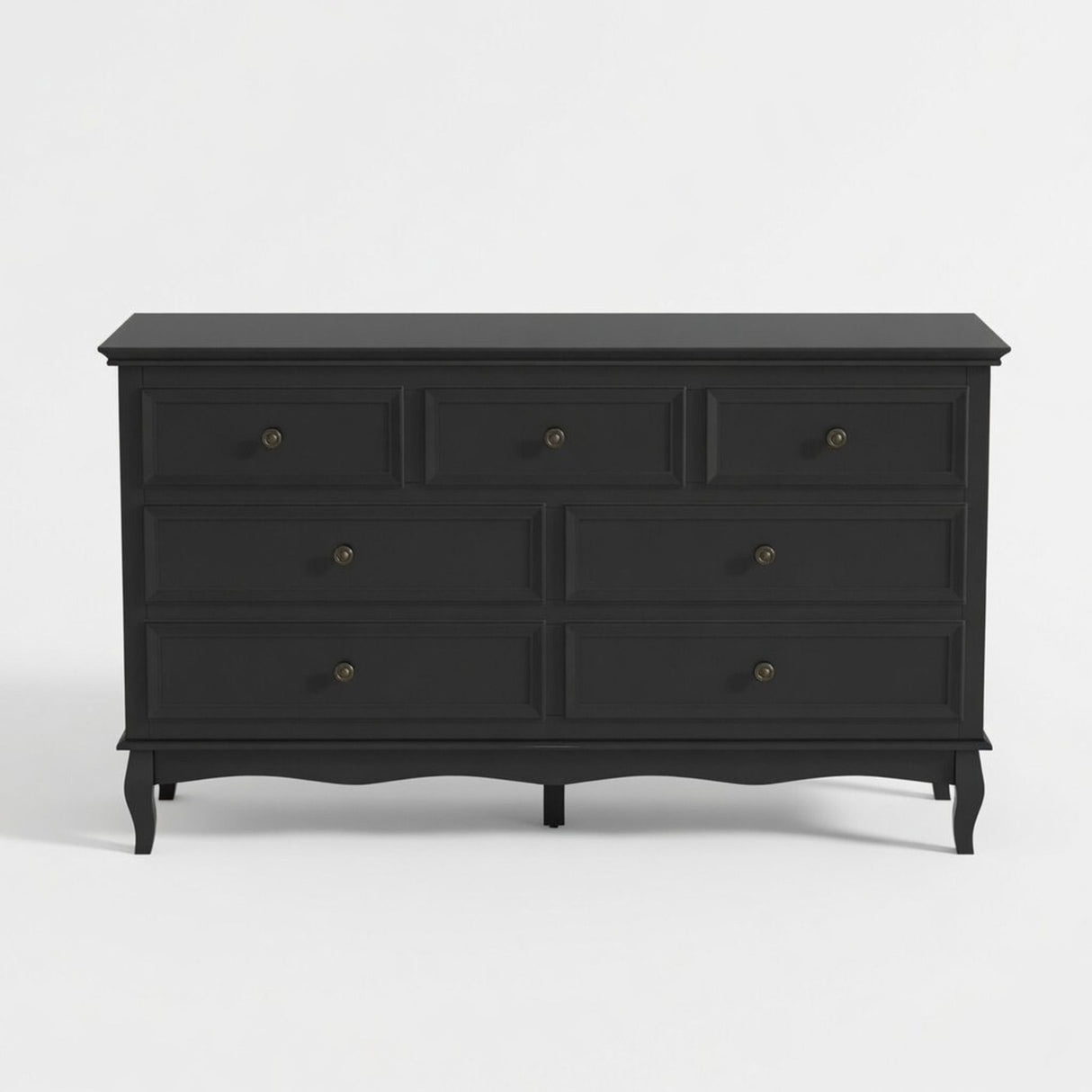 7 Drawer Dresser, Storage Chest - Black