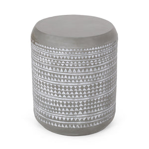 Outdoor Side Table With Cylindrical Shape - White - Best Buy Furniture