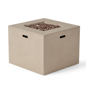 Outdoor Patio Square Gas Burning Concrete Fire Pit 40, 000 Btu