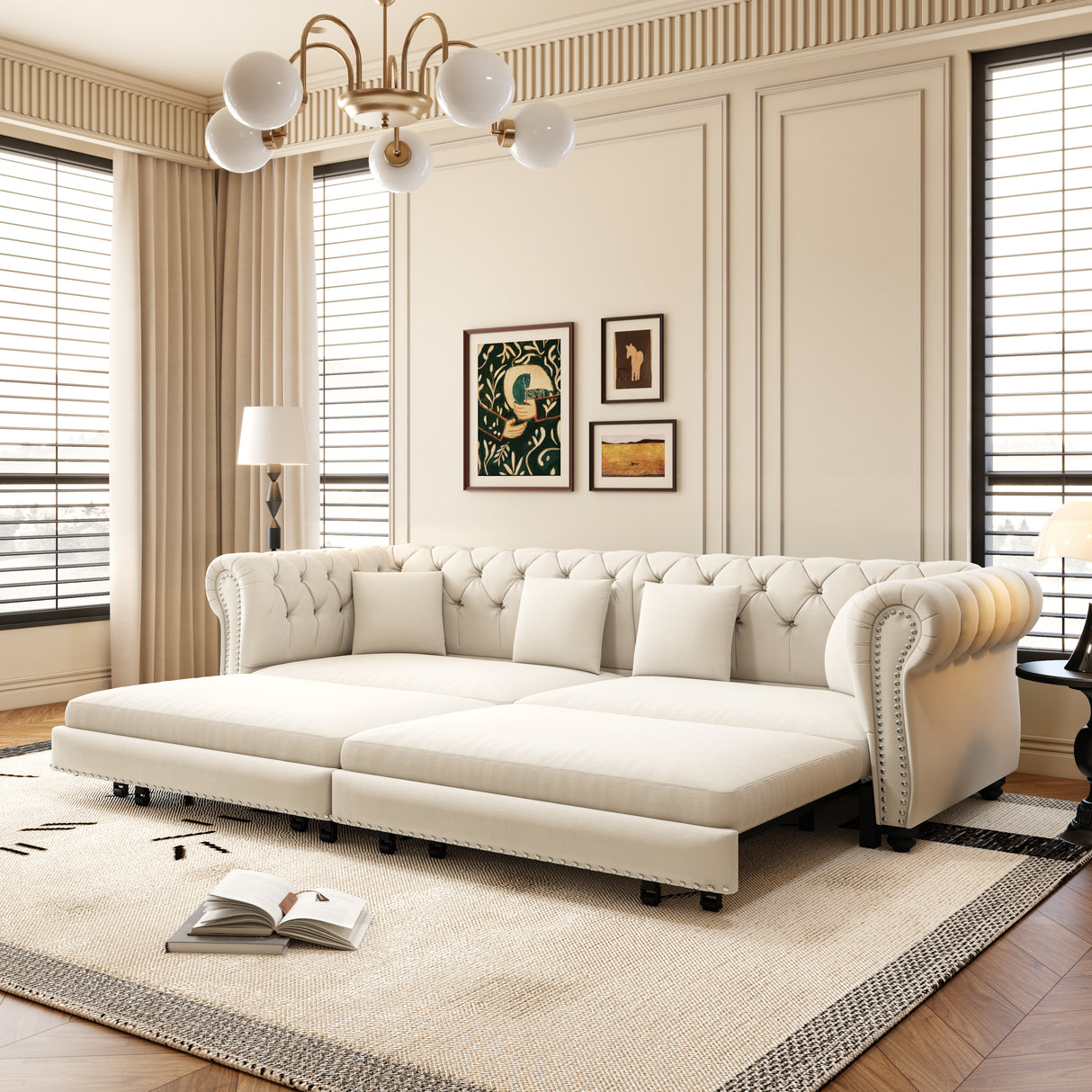 Chesterfield 3-in-1 Pull-Out Sofa Bed