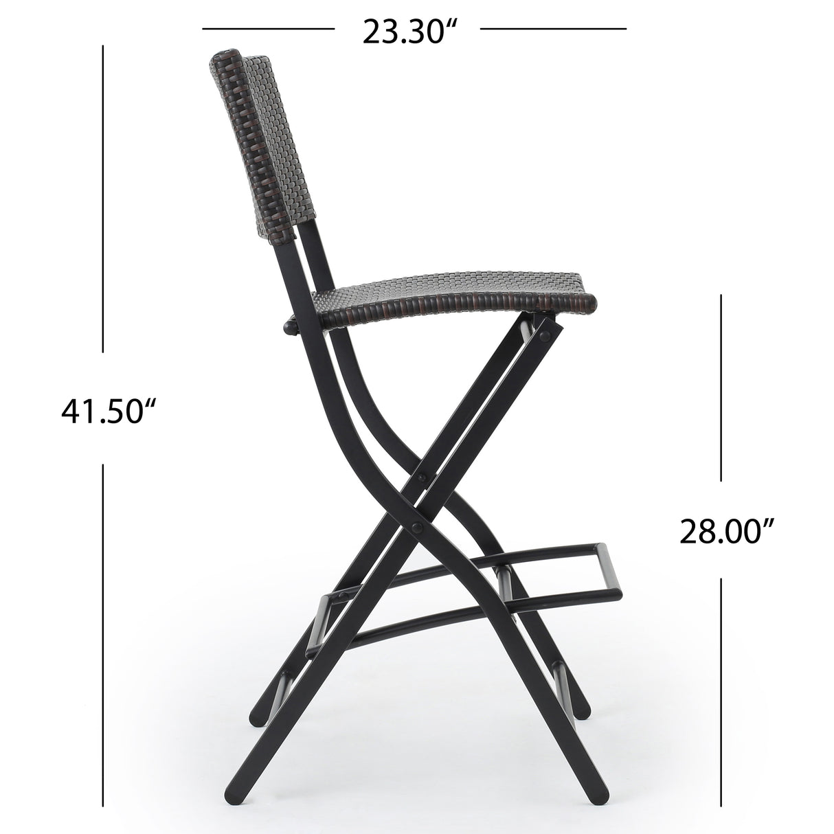 Outdoor Wicker Barstools Faux Rattan Patio Bar Stools - Set of 2