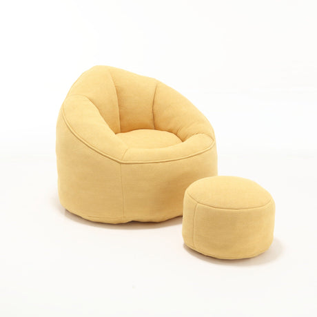 Bedding Bean Bag Sofa Chair High Pressure Foam With Footrest