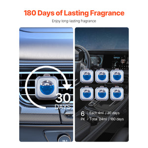 Car Air Freshener 6-Pack New Car Scent Vent Clip 4ml Each