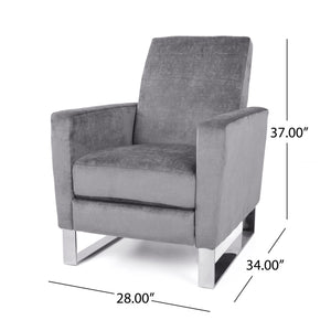 Bolt - Upholstered Recliner Chair With Stainless Steel Base - Gray / Chrome - Best Buy Furniture