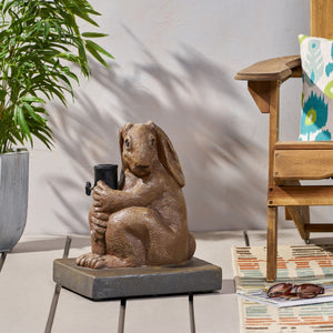 Hand Crafted Rabbit Umbrella Base With Playful Design - Light Brown - Best Buy Furniture