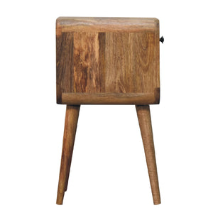 Solid Wood Mini Oak-ish Curve Lower Nightstand