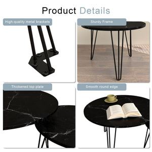 Round Nesting Coffee Table For Living Room (Set of 2)